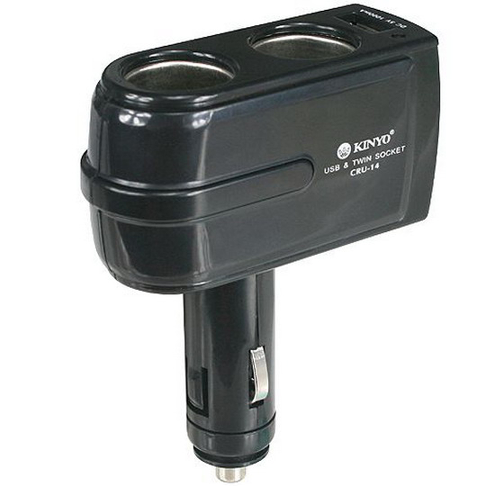 Kinyo 2孔車用點煙器擴充座 Usb充電槽 Cru 14 Pchome 24h購物