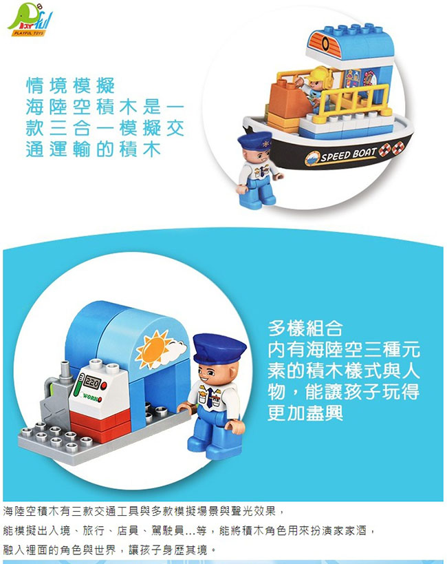 兒童海陸空積木3710 Pchome 24h購物