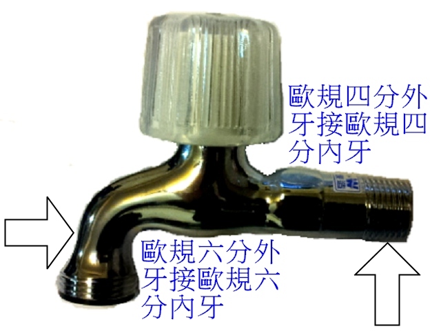 歐規四分水龍頭六分外牙口徑 台灣專用 2入 Pchome 24h購物