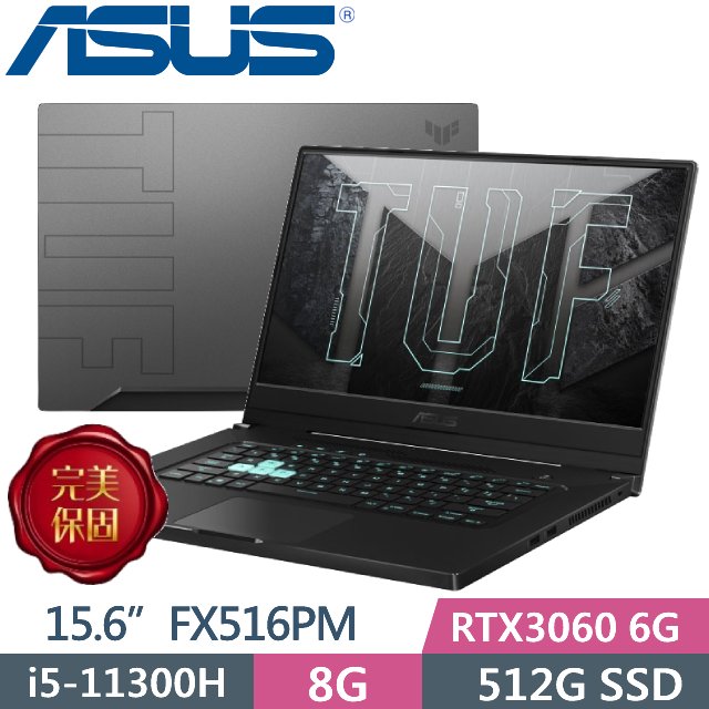 ASUS TUF Dash F15 FX516PM-0181A11300H 御鐵灰(i5-11300H/8G/RTX 3060 6G/512G PCIe)