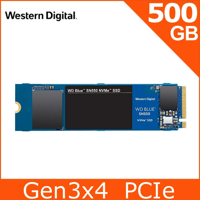 WD 藍標SN550 500GB SSD PCIe NVMe固態硬碟