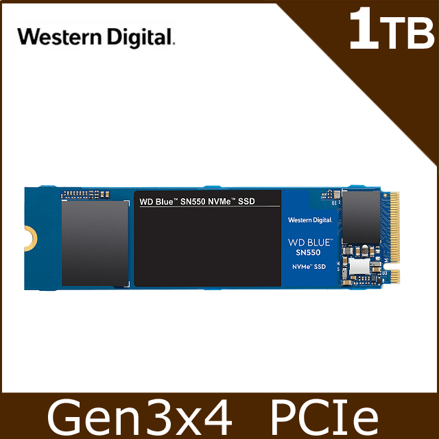 WD 藍標SN550 1TB SSD PCIe NVMe固態硬碟(WDS100T2B0C)