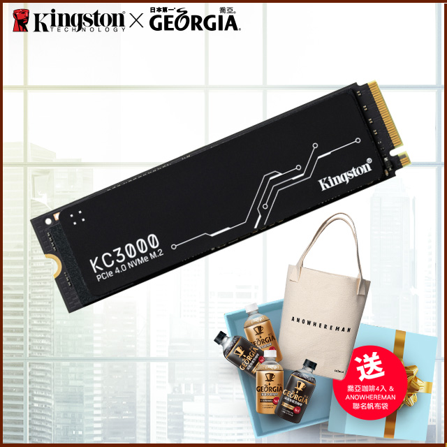 金士頓 Kingston KC3000 1TB PCIe 4.0 NVMe M.2 SSD (SKC3000S/1024G)