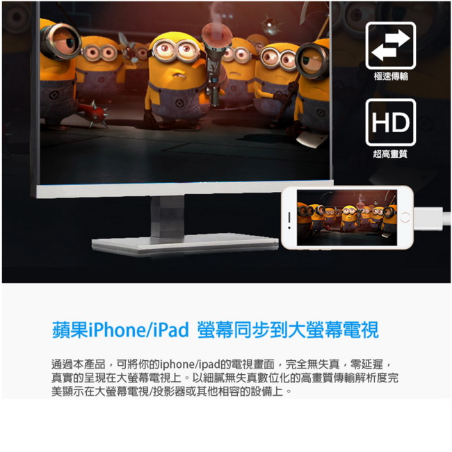 Dawise Hm07 Pro車用 家用蘋果iphone Ipad Hdmi鏡像影音線 隨插即用 Pchome 24h購物