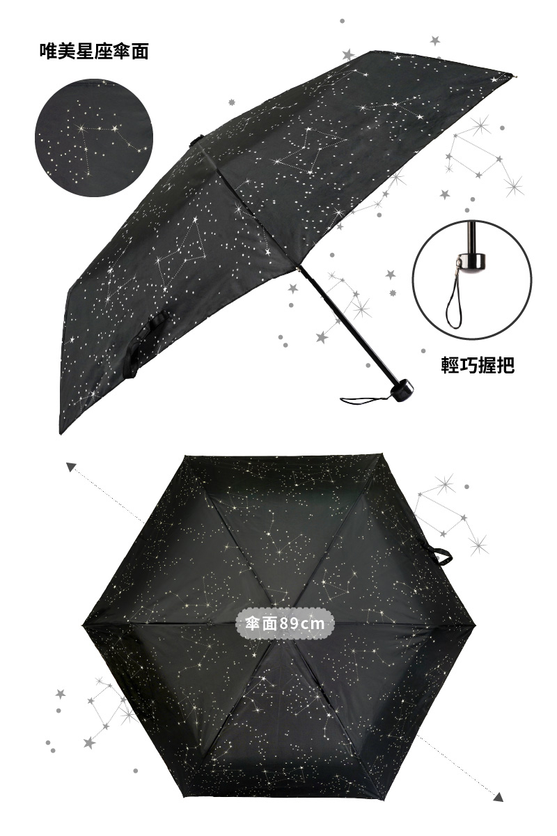 日本nakatani 銀河星空 黑 晴雨兩用 二折傘 Pchome 24h購物