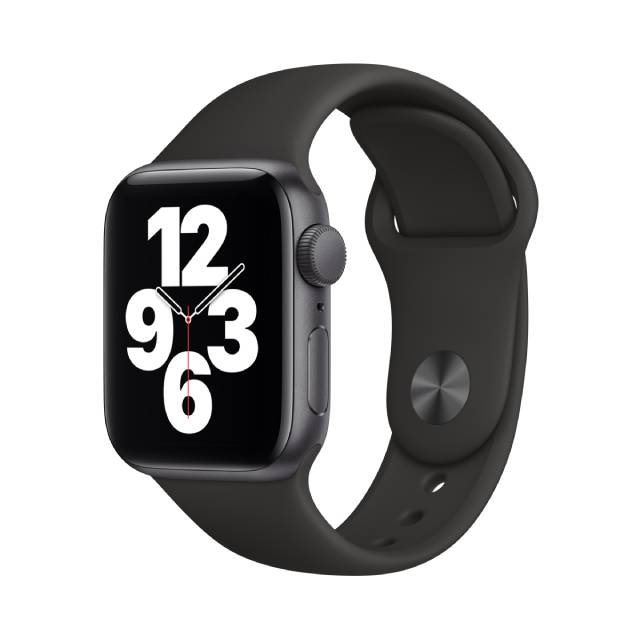 se space gray aluminum case black sport band 44mm